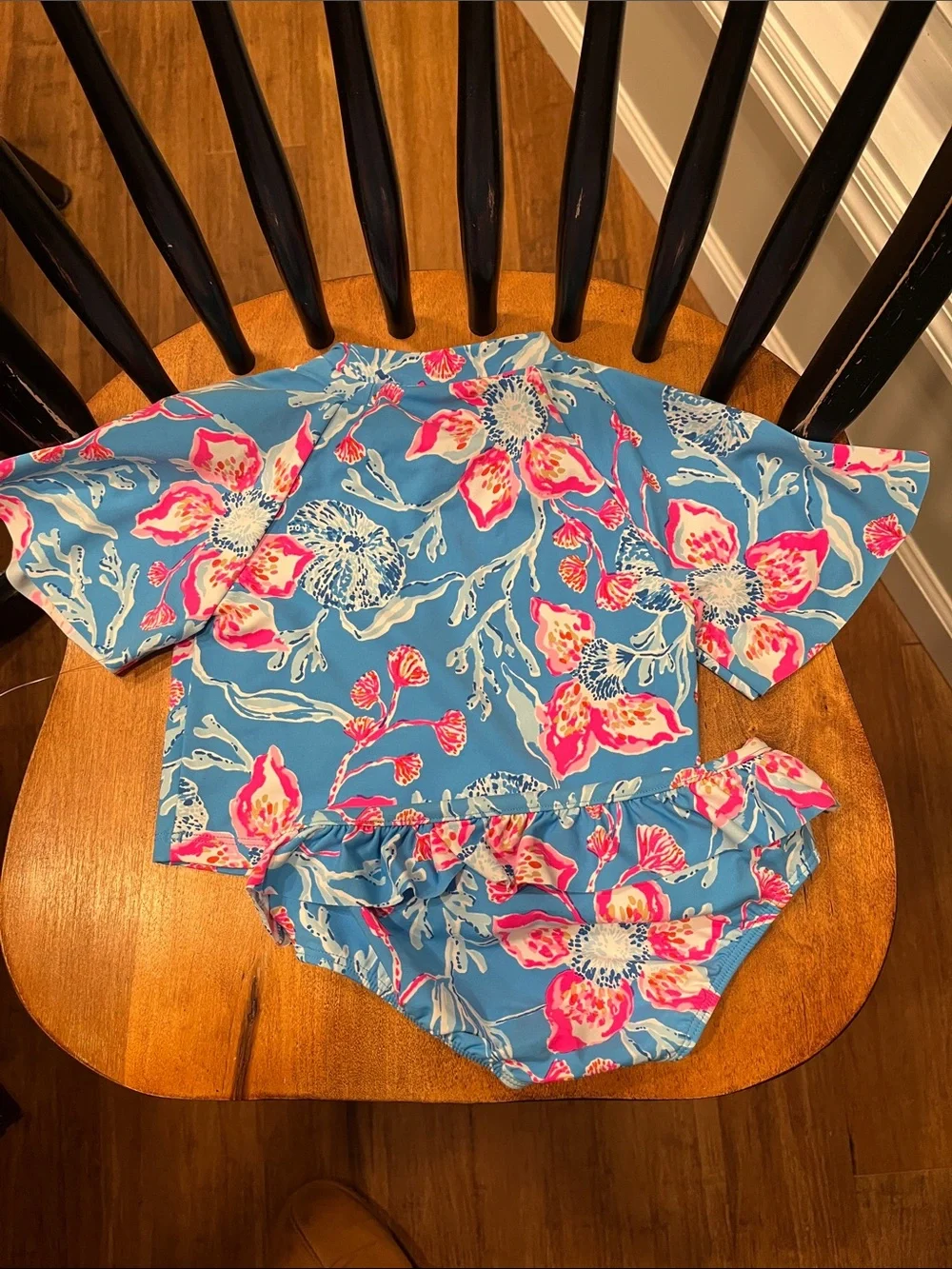 NWT Lilly Pulitzer Bahamian Rhapsody Short-Sleeve Rashguard Bikini Set